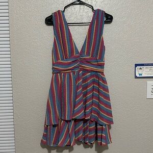 Blue blush, sz small, multi colored dress